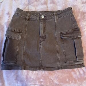 WINDSOR brand brown cargo mini skirt size Large